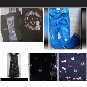 Girls Navy Butterfly Dress